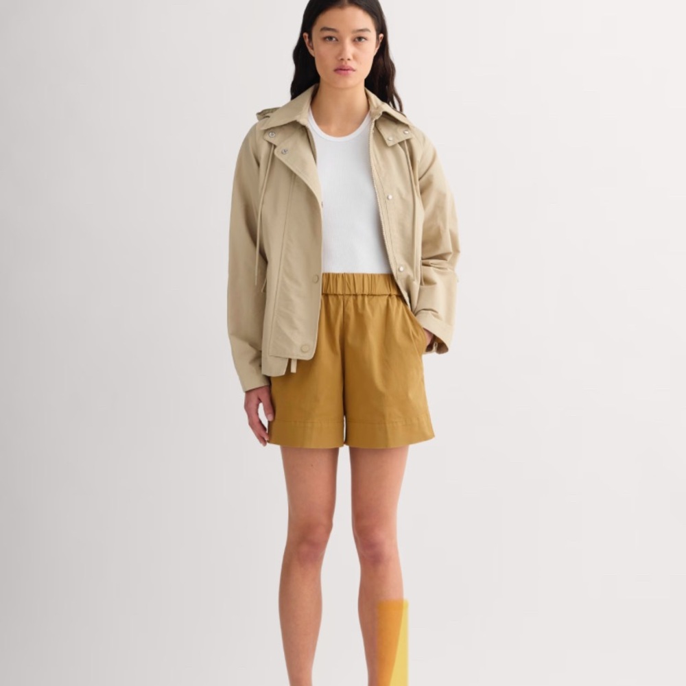 Everlane Beige Elastic Waist Easy Shorts